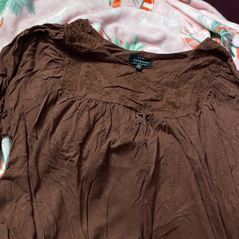 Lucky Brand Chocolate Brown Women's Blouse